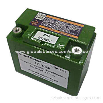 LiFePO4 Lithium Battery Pack, 12V/2.2Ah Start-up Battery to Replace 12V/7Ah Lead-acid OnesNew